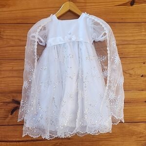 Girls' Baptism Formal Vintage Made In USA dress White Size 1(12-18 Months)